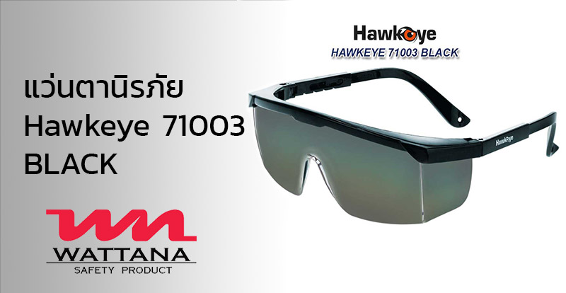 แว่นตาเซฟตี้ เลนส์ดำ รหัสHawkeye 71003 Black | อุปกรณ์เพื่อความปลอดภัย